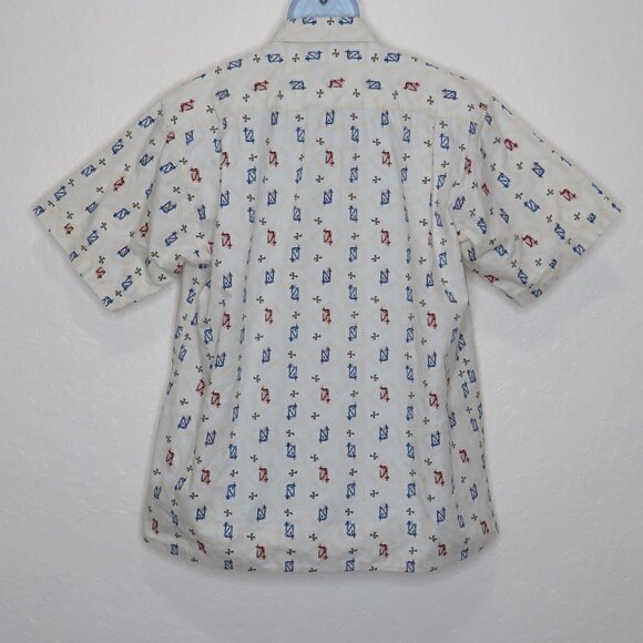 Fanucci* Men's Short‎ Sleeve Button Down Straight Hem Chest Pocket Shirt~ Large - Picture 2 of 10